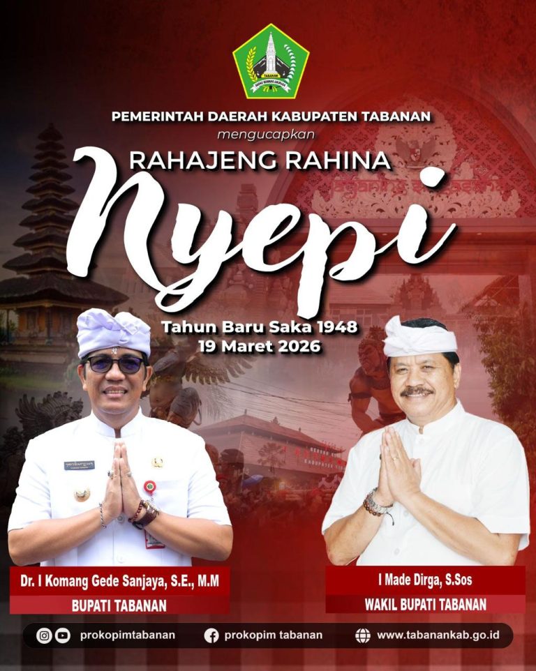 Pemkab Tabanan Ucapkan Selamat Hari Raya Nyepi Tahun Baru Saka 1948 Tahun 2026