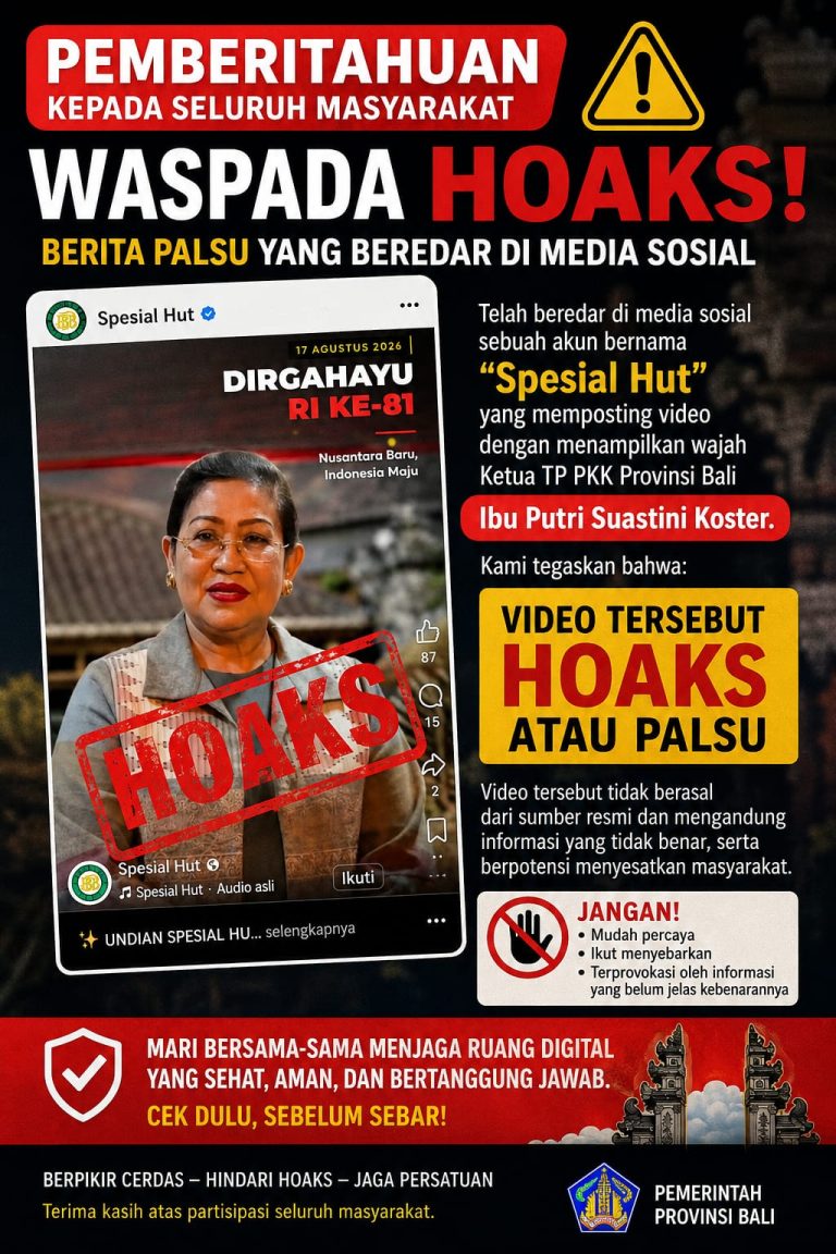 HOAKS, Video Ny. Putri Koster Umumkan Undian HUT RI ke-81 BPD Bali Dibuat dengan AI