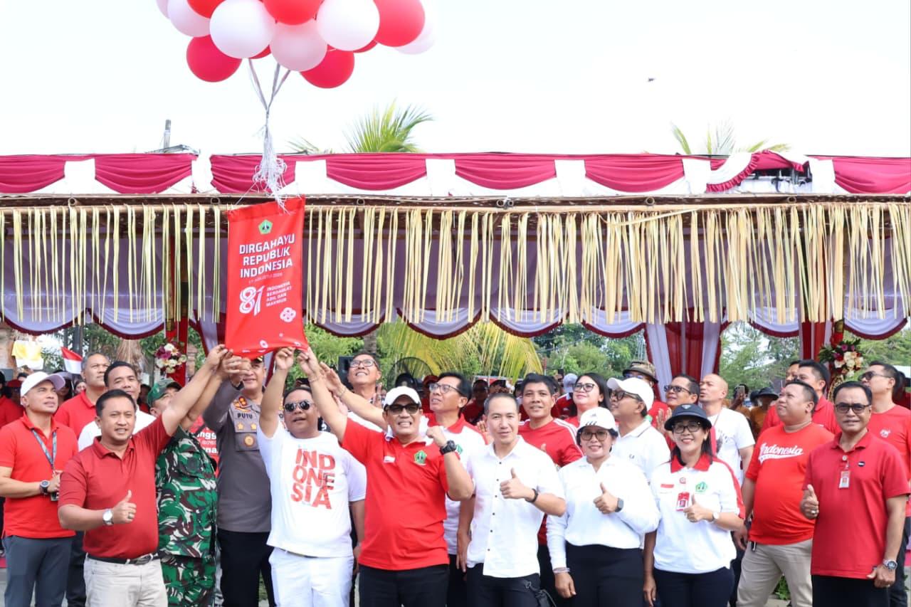 Bendera Merah Putih 100 Meter Membentang, Bupati Sanjaya Kobarkan Semangat Nasionalisme di Tabanan