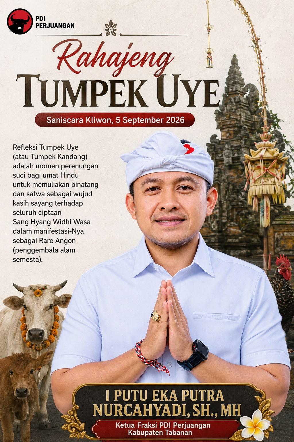 Momentum Tumpek Uye 2026: Memuliakan Satwa dan Dorong Ketahanan Pangan Berbasis Kearifan Lokal Bali